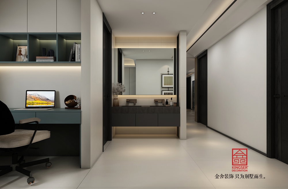 碧桂園129平米新中式風格裝修-書房