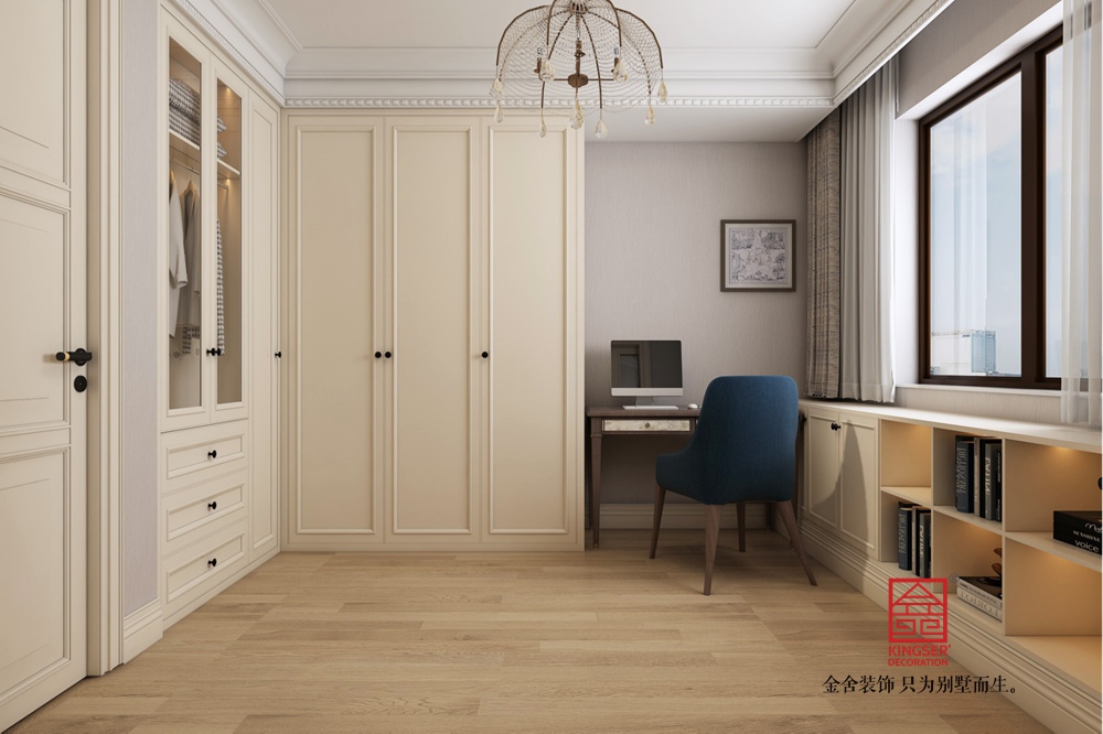 保定云上130平米美式風(fēng)格裝修-書(shū)房