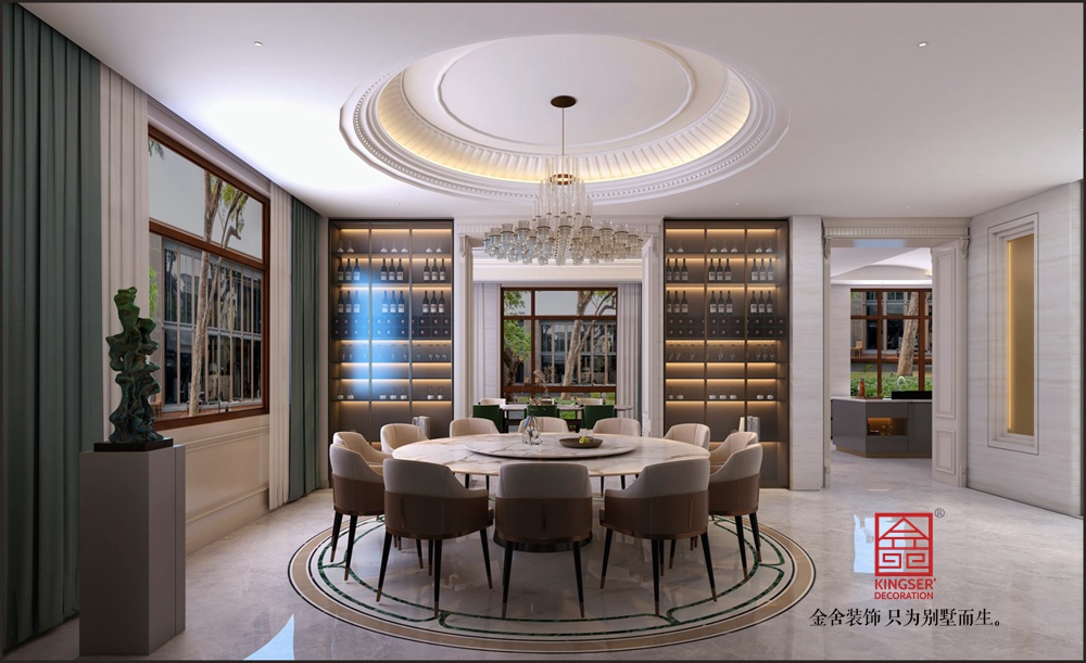 原河名墅1000平米現代簡約裝修-餐廳