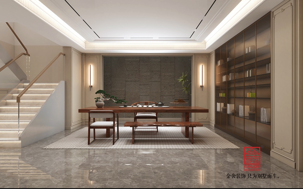 原河名墅1000平米現代簡約裝修-茶室