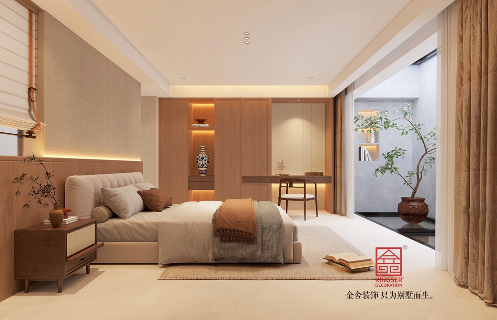 龍湖天奕350平米禪意新中式裝修-臥室