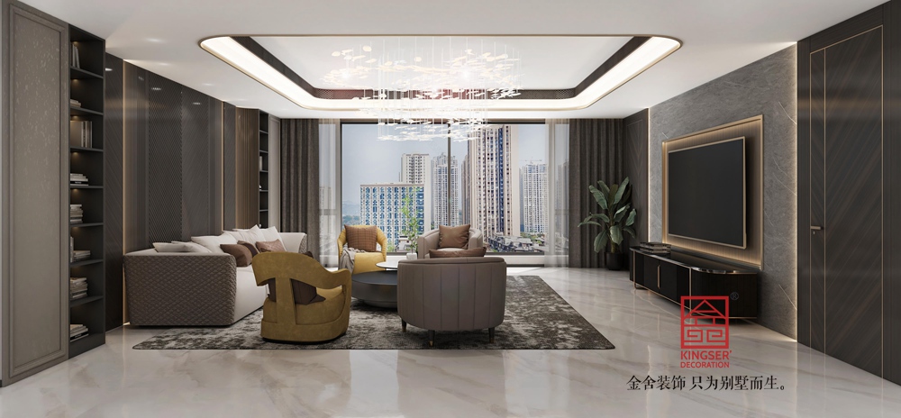 中海峯270平米港式風(fēng)格裝修-客廳