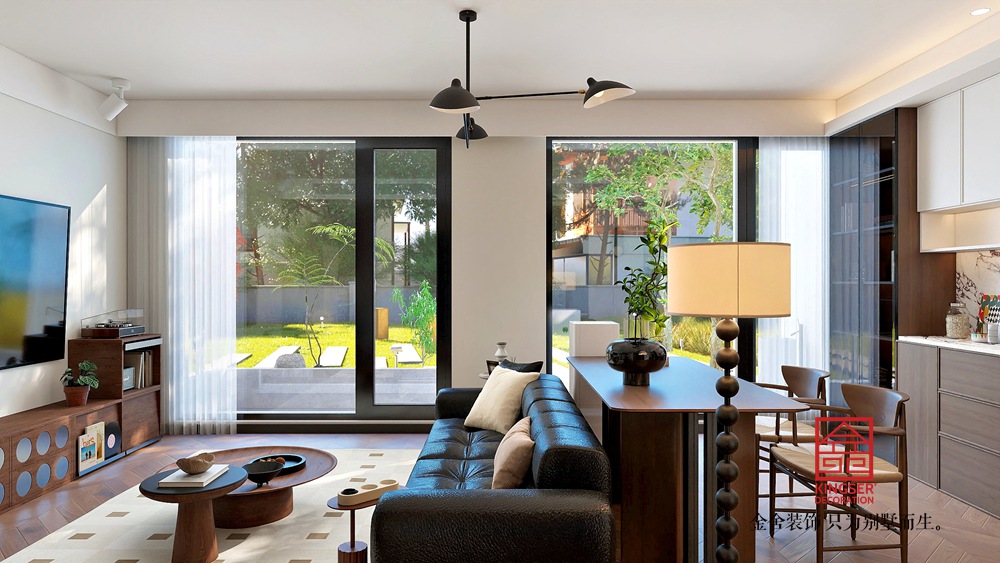 瑞景春和 115平米中古風格裝修-客廳