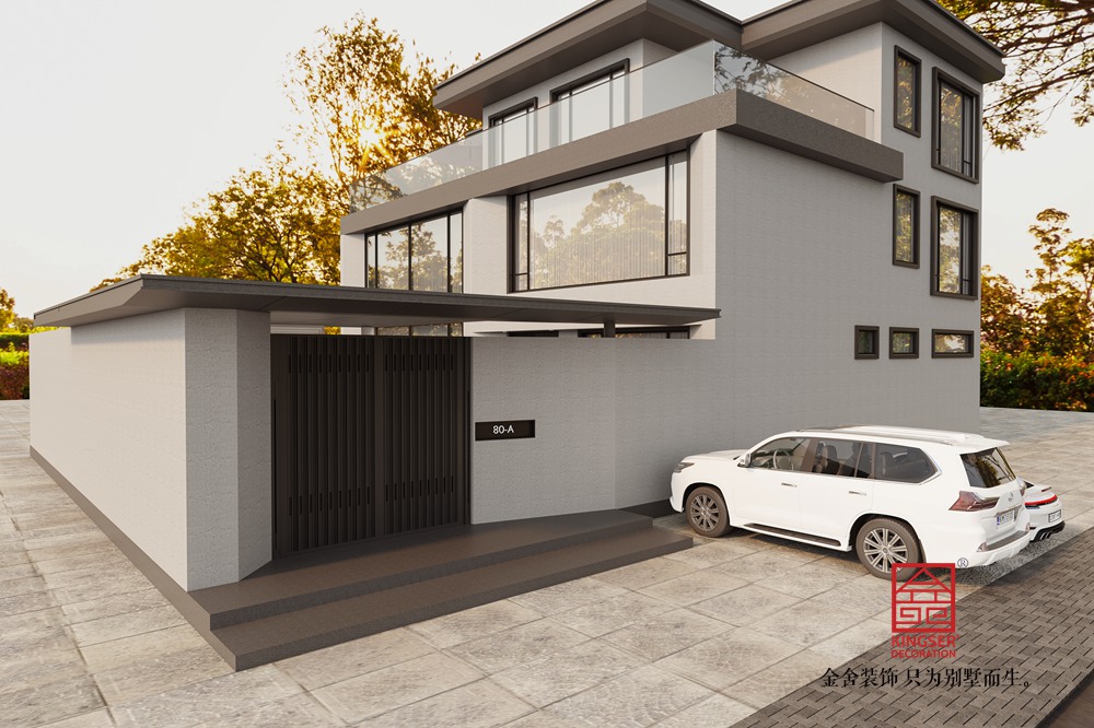 安平自建別墅700平米現代簡約風格裝修-庭院