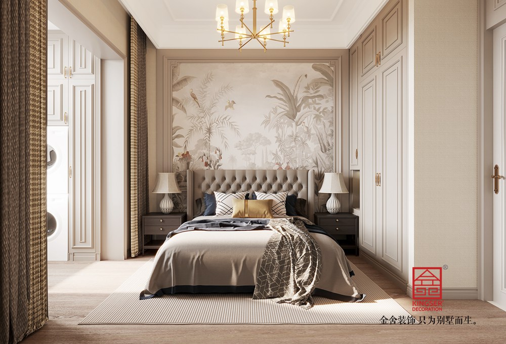 金域和府180平米美式輕奢風格裝修-臥室
