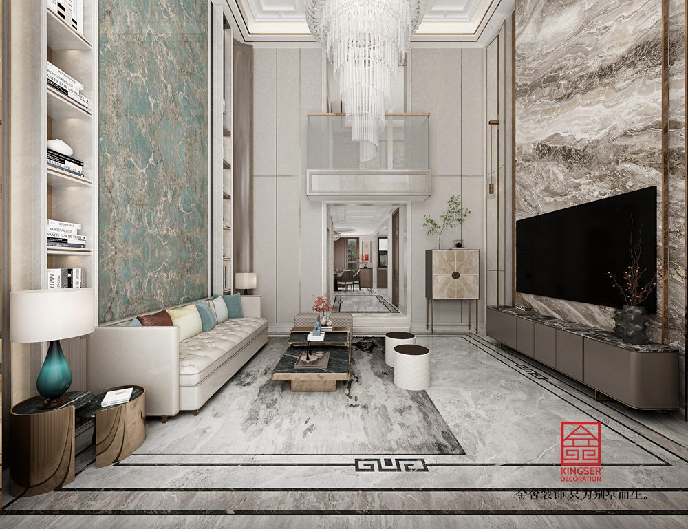 榮盛御府360平米新中式風格裝修-客廳