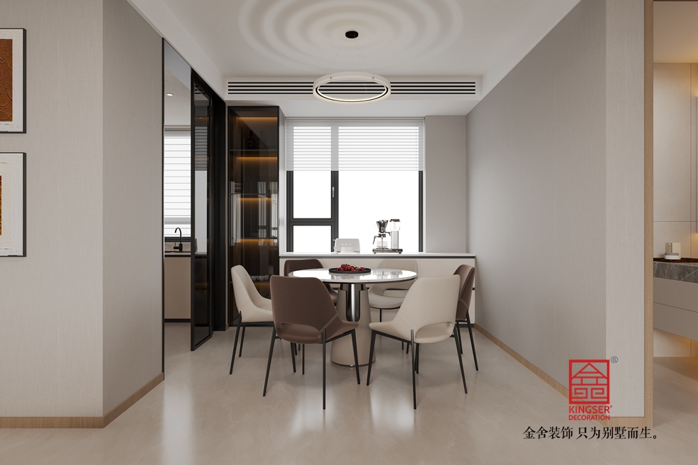 錦江府153平米現(xiàn)代簡約風格裝修-餐廳