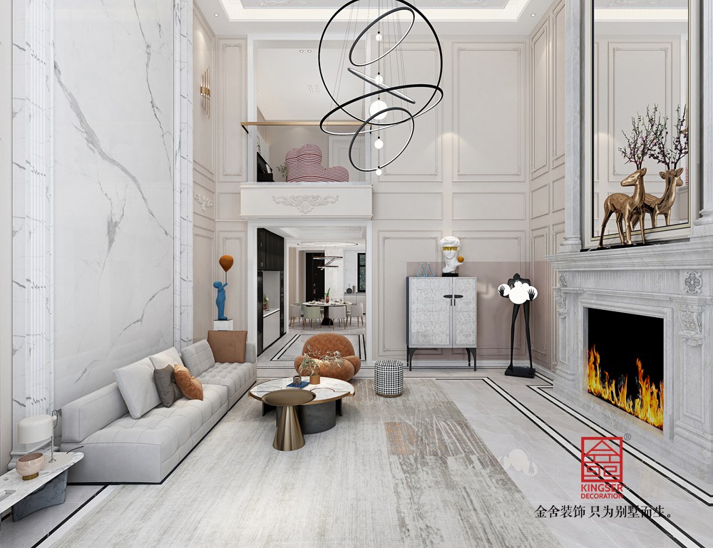 榮盛御府415平輕法極簡裝修-客廳