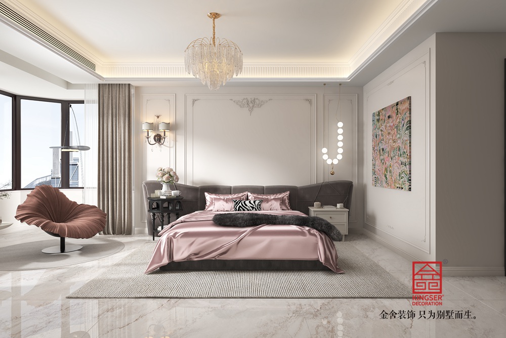榮盛華府205平米香奈兒風格裝修-臥室