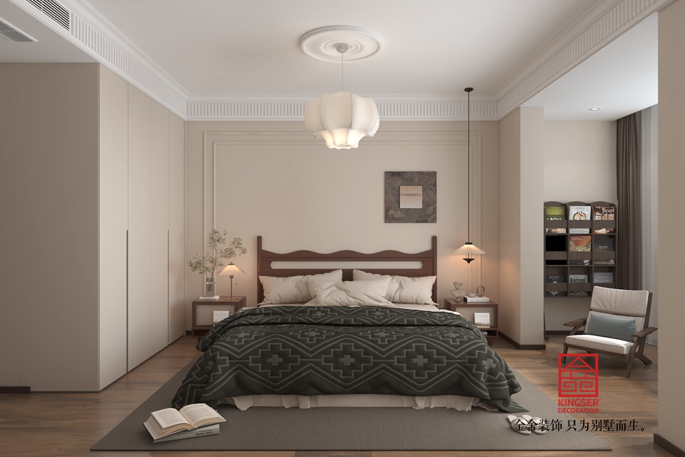 維多利亞五期158平米中古風(fēng)格裝修-臥室