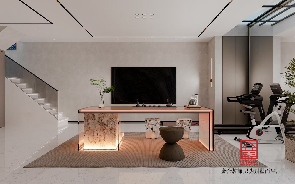 西山林語別墅360平米極簡風(fēng)格裝修-客廳