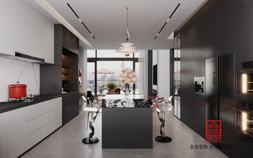 原河云墅220平米意式極簡風格裝修-廚房