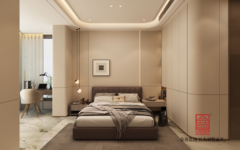 原河云墅252平米意式輕奢風格裝修-臥室