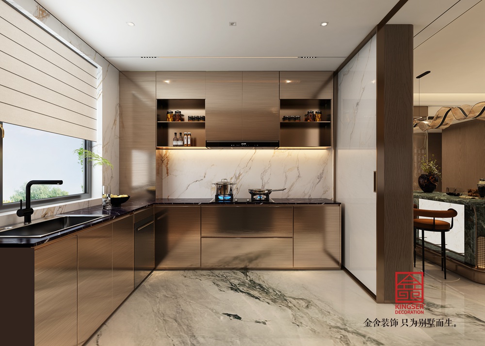 原河云墅252平米意式輕奢風格裝修-廚房