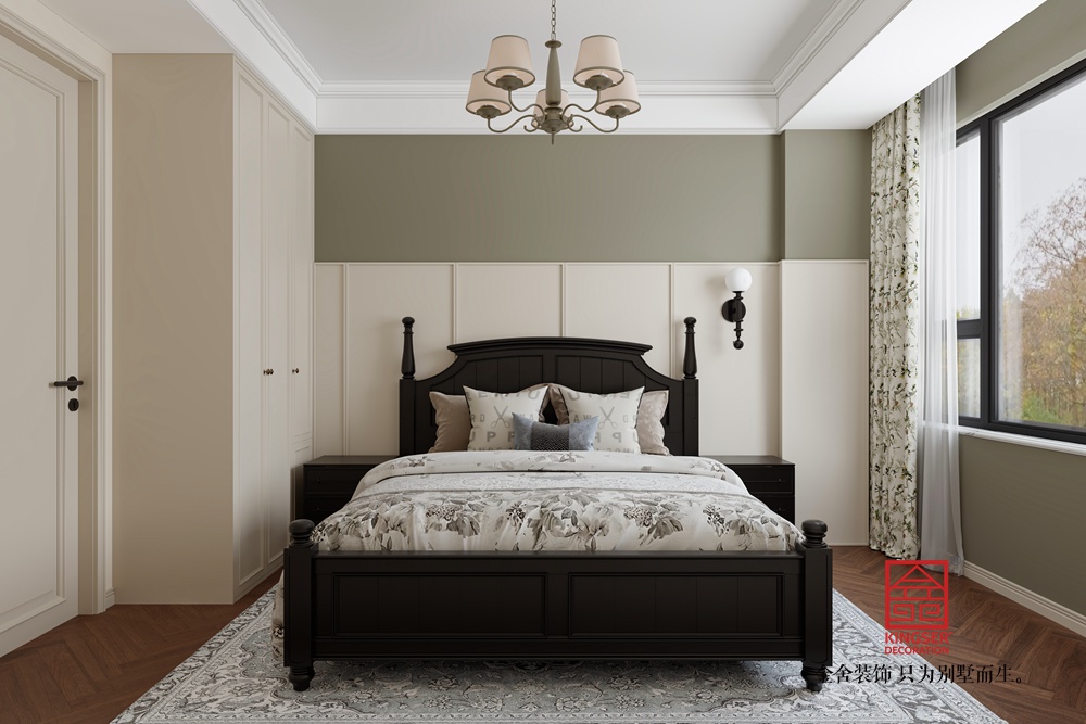 天瑞府146平米中古風(fēng)格裝修-臥室