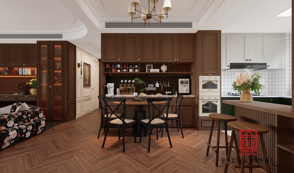 天瑞府146平米中古風(fēng)格裝修-餐廳